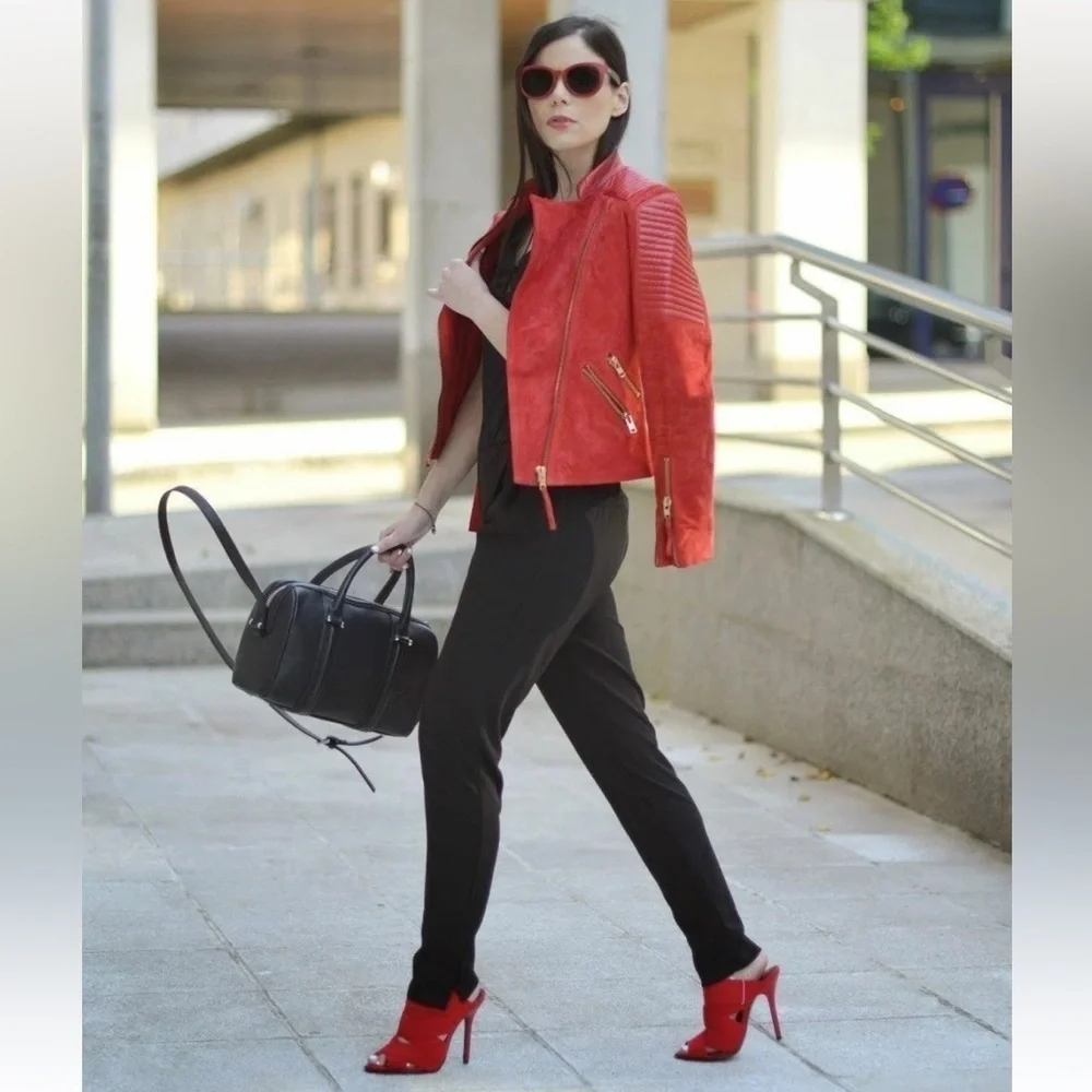 Zara Strappy Wrap Heels Red Sz 38